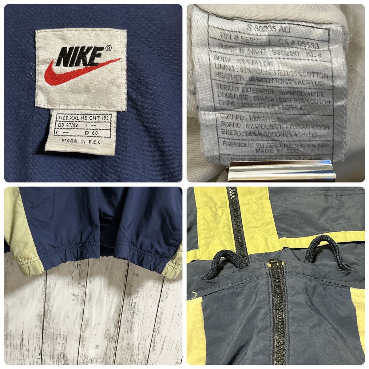 90's NIKE ナイキ 白タグ ナイロンジャケット 紺 ネイビー 2XL 90's NIKE ナイキ 白タグ ナイロンジャケット 紺 ネイビー 2XL