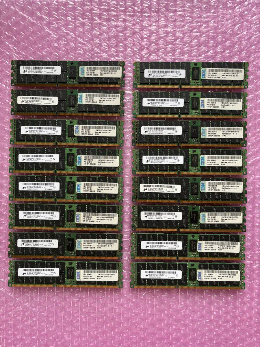  【送料無料】 Micron16GB 2Rx4 PC3-12800R-11-11-J1X 16 計256GBの画像1