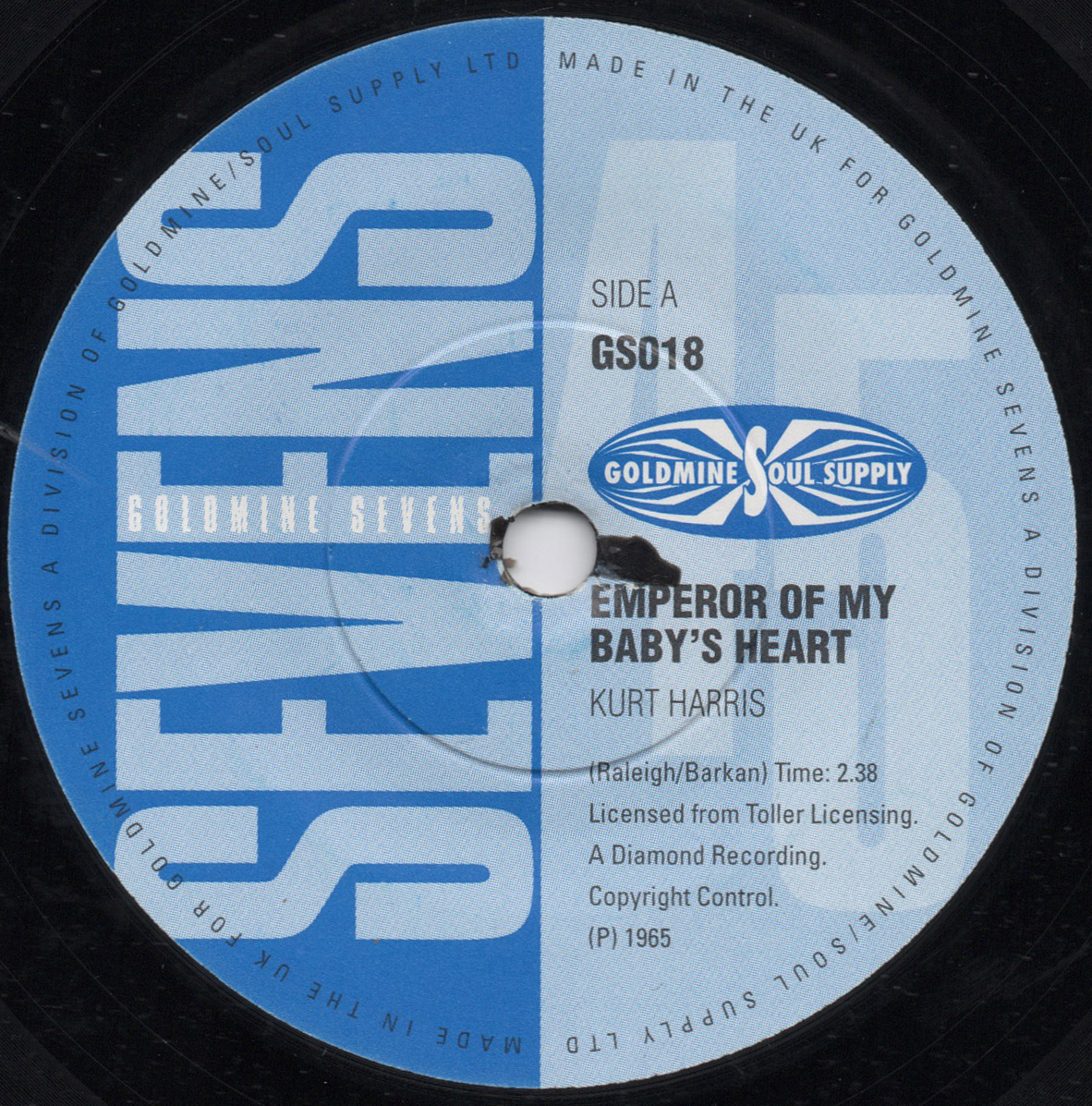 7inch）Kurt Harris / Jimmy McFarland - Emperor Of My Baby's Heart / Lonely Lover_画像2