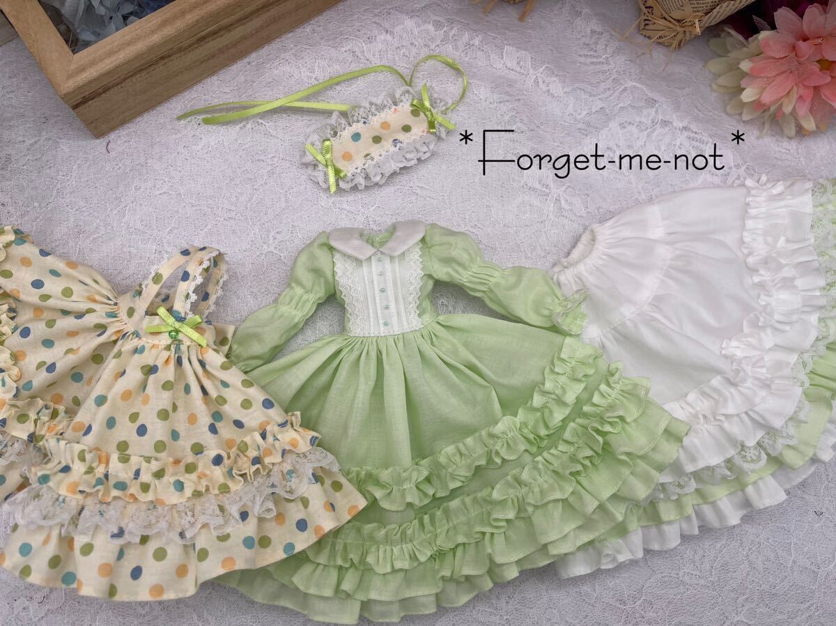 *Forget-me-not*☆送料無料☆ハルイロ.*ドットエプロンワンピースセット☆ジェニーサイズ☆手づくり☆handmade☆一点物☆_画像10