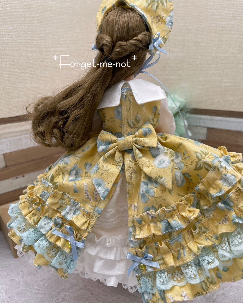 *Forget-me-not*☆送料無料☆yellow！花柄ワンピースセット☆ジェニーサイズ☆手づくり☆handmade☆一点物☆_画像5