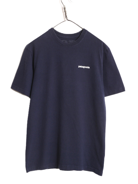 19年製 パタゴニア 両面 プリント 半袖 Tシャツ メンズ S / 古着 Patagonia アウトドア フィッツロイ P6 ボックスロゴ バックプリント 紺_画像5