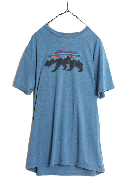 17年製 パタゴニア グラフィック フィッツロイ ベアー プリント 半袖 Tシャツ メンズ XL / 古着 Patagonia アウトドア スリムフィット ベア_画像1