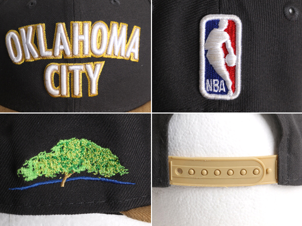 ニューエラ オクラホマシティ サンダー ベースボール キャップ フリーサイズ 古着 NEW ERA 9FIFTY 帽子 NBA オフィシャル バスケ 2トーン_画像6