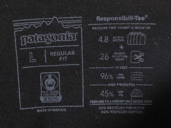 21年製 パタゴニア 両面 プリント 半袖 Tシャツ メンズ L / Patagonia アウトドア グラフィック イラスト バックプリント クルーネック 黒_画像5