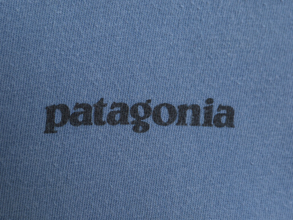 17年製 パタゴニア 両面 プリント 半袖 Tシャツ メンズ М / 古着 Patagonia アウトドア フィッツロイ P6 バックプリント ボックスロゴ 青_画像4