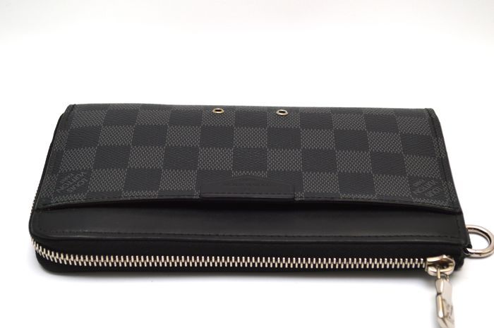 【極美品】ルイヴィトン Louis Vuitton ダミエ グラフィット ジッピー ドラゴンヌ L字ファスナー 長財布 メンズ N60379 1円の画像4