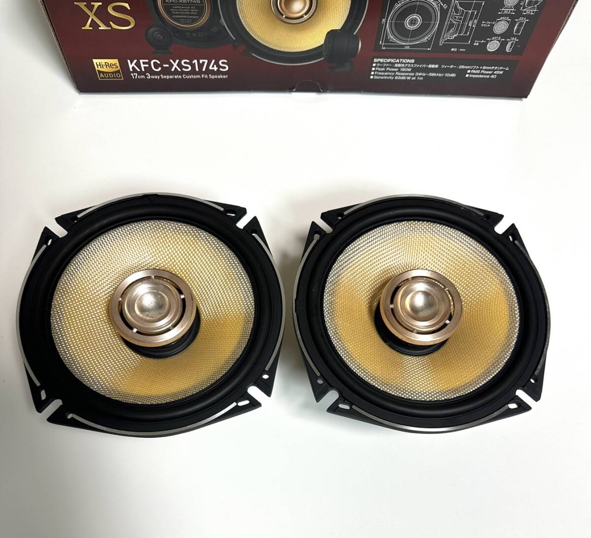 KENWOOD Kenwood KFC-XS174S 17. сабвуфер / высокочастотный динамик оригинальная коробка, др. разнообразные кабель принадлежности есть 