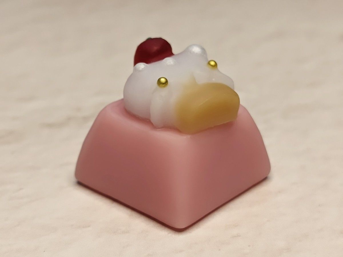 ■苺ショートケーキのキーキャップ+桜色+ □ｱﾙﾁｻﾞﾝｷｰｷｬｯﾌﾟ□■