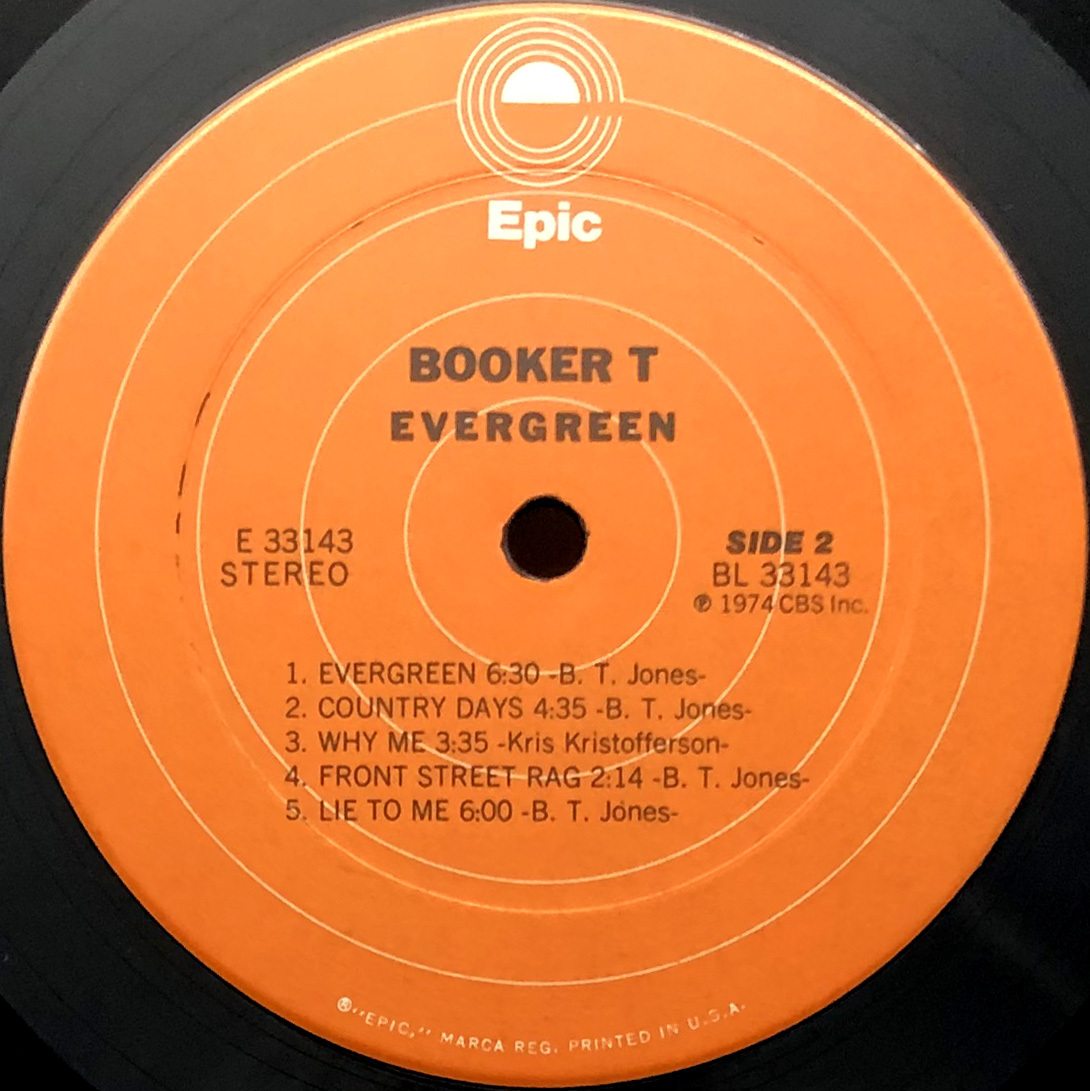 ★US ORIG LP★BOOKER T/Evergreen 1974年 アコースティック～フリーソウル人気 ハナレグミ原曲『Jamaica Song』収録 DAVID T. WALKER参加の画像4