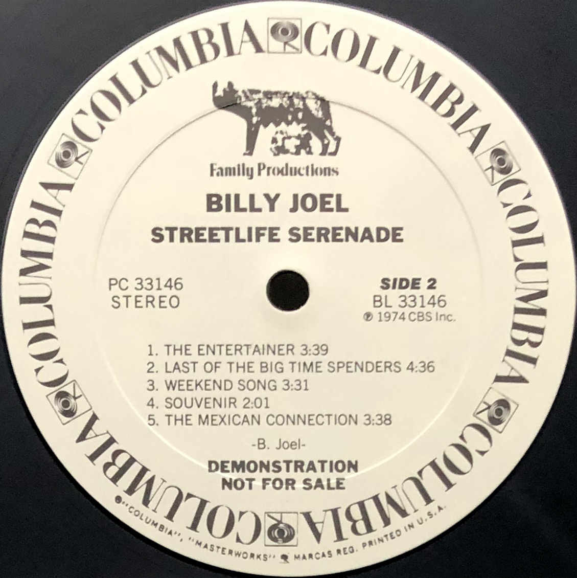 ★良盤 US ORIG 白プロモ LP★BILLY JOEL/Streetlife Serenade 1974年「Piano Man」延長線上にある名作3rd ALBUM 最初期高音質盤 PROMO WLP_画像4