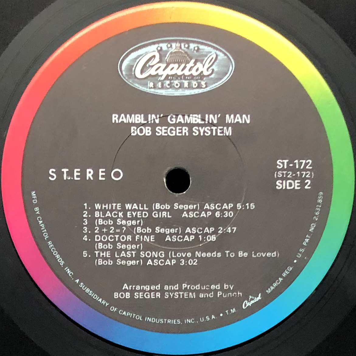 ★US ORIG PROMO LP★BOB SEGER SYSTEM/ Ramblin' Gamblin' Man 1969年 初回虹ラベル 初回A1マト 音圧凄 元祖デトロイトガレージロック傑作_画像4