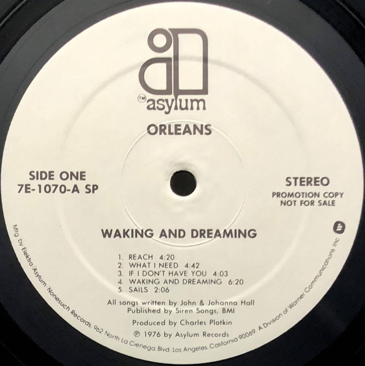 ★良盤 US ORIG 白プロモ LP★ORLEANS/Waking And Dreaming 1976年 AOR名盤 JOHN HALL在籍 『Still The One』最初期 高音質盤 PROMO WLPの画像3