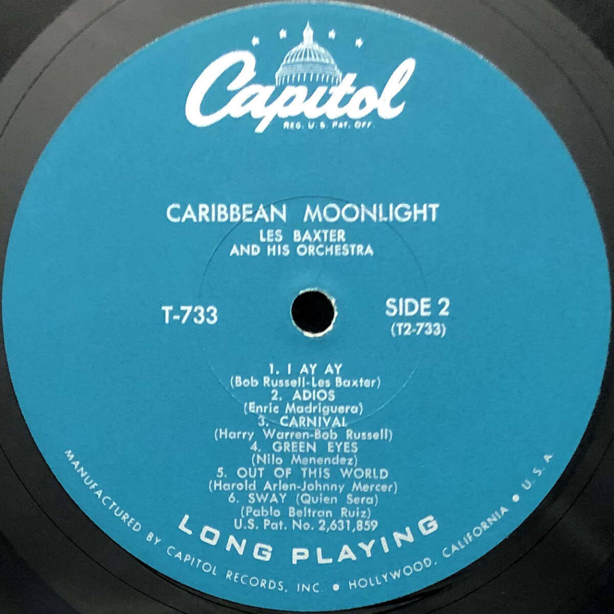 *US ORIG MONO LP*LES BAXTER/Caribbean Moonlight 1956 год первый раз бирюзовый этикетка CS есть lounge ~ekizo TIKKA шедевр шедевр [Taboo] сбор 