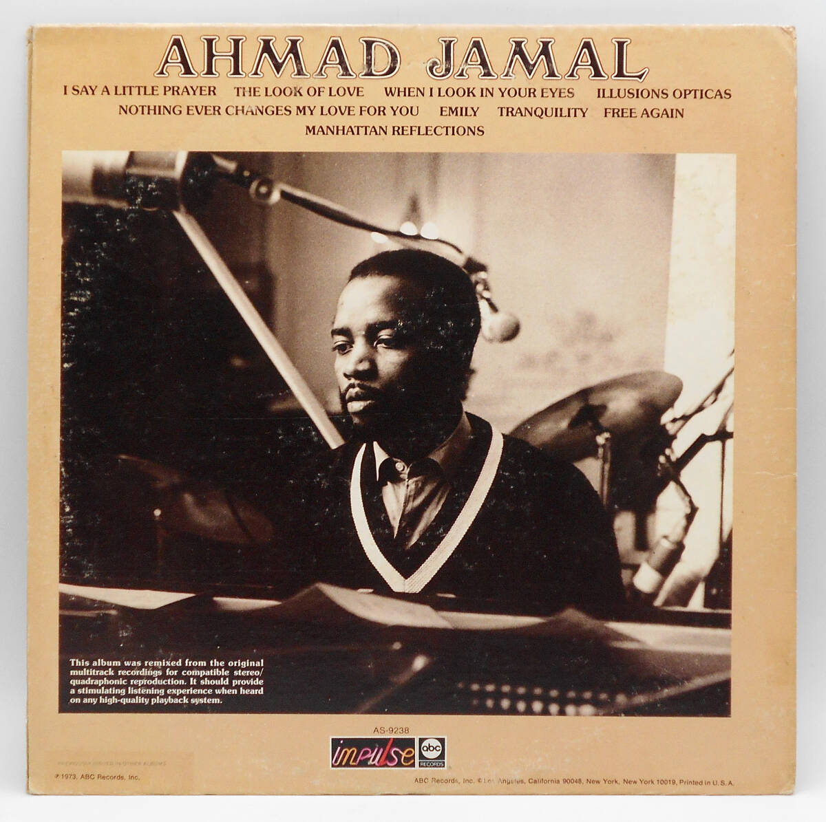 ★US盤 4ch 白プロモ LP★AHMAD JAMAL/Tranquility 1968年 完全別MIX 高音質 「The Awakening」同トリオメンバー ICE-Tネタ PROMO WLP_画像2