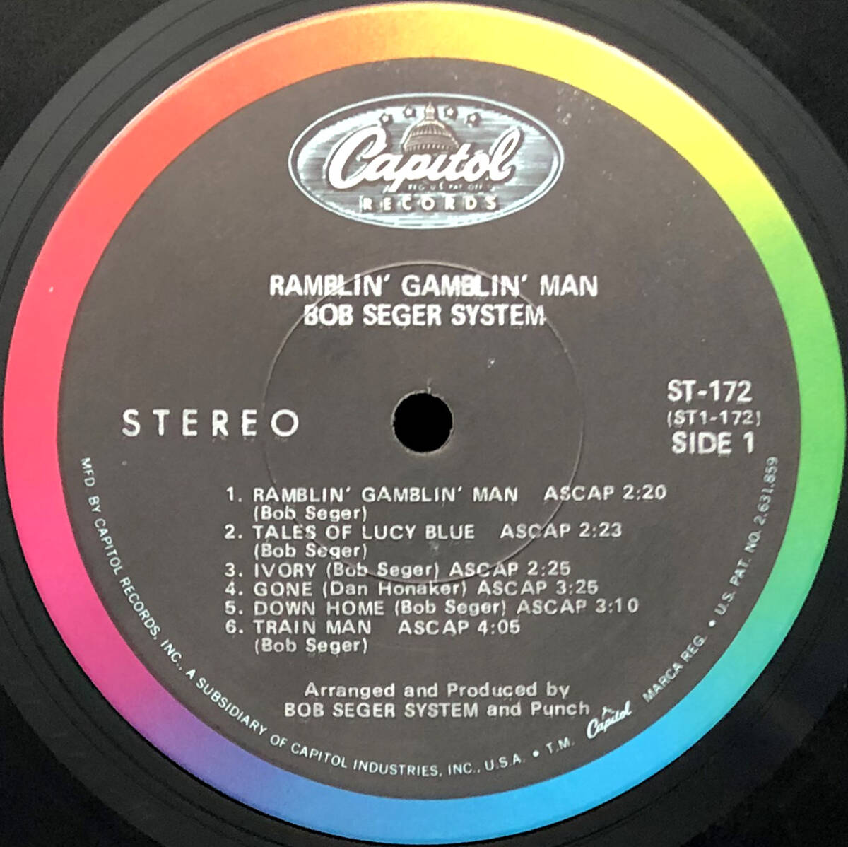 ★US ORIG PROMO LP★BOB SEGER SYSTEM/ Ramblin' Gamblin' Man 1969年 初回虹ラベル 初回A1マト 音圧凄 元祖デトロイトガレージロック傑作_画像3