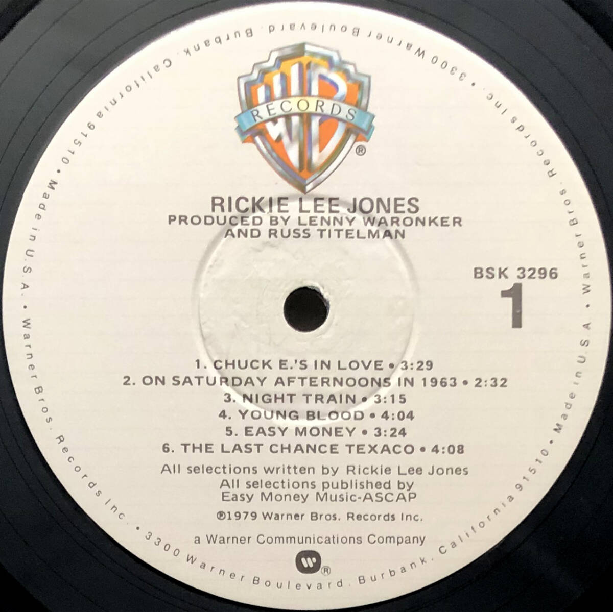 ★US ORIG LP★RICKIE LEE JONES/1st 1979年 初回横縞ラベル SSW名作 LOWELL GEORGE(LITTLE FEAT)原曲 Dr.JOHN, NICK DeCARO参加 TOM WAITS_画像3