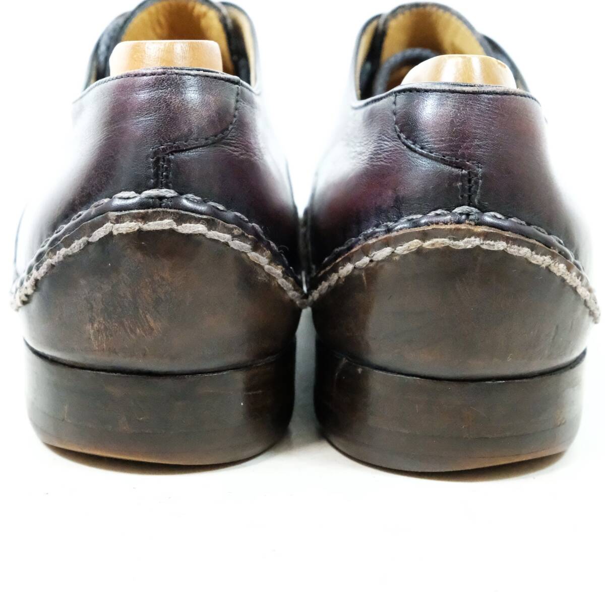 【レア オルガ期 廃版】BERLUTI ベルルッティ サイズ:6.5(25.5cm相当) インディオ ダービーシューズ 革靴 ブラック 紫_画像8