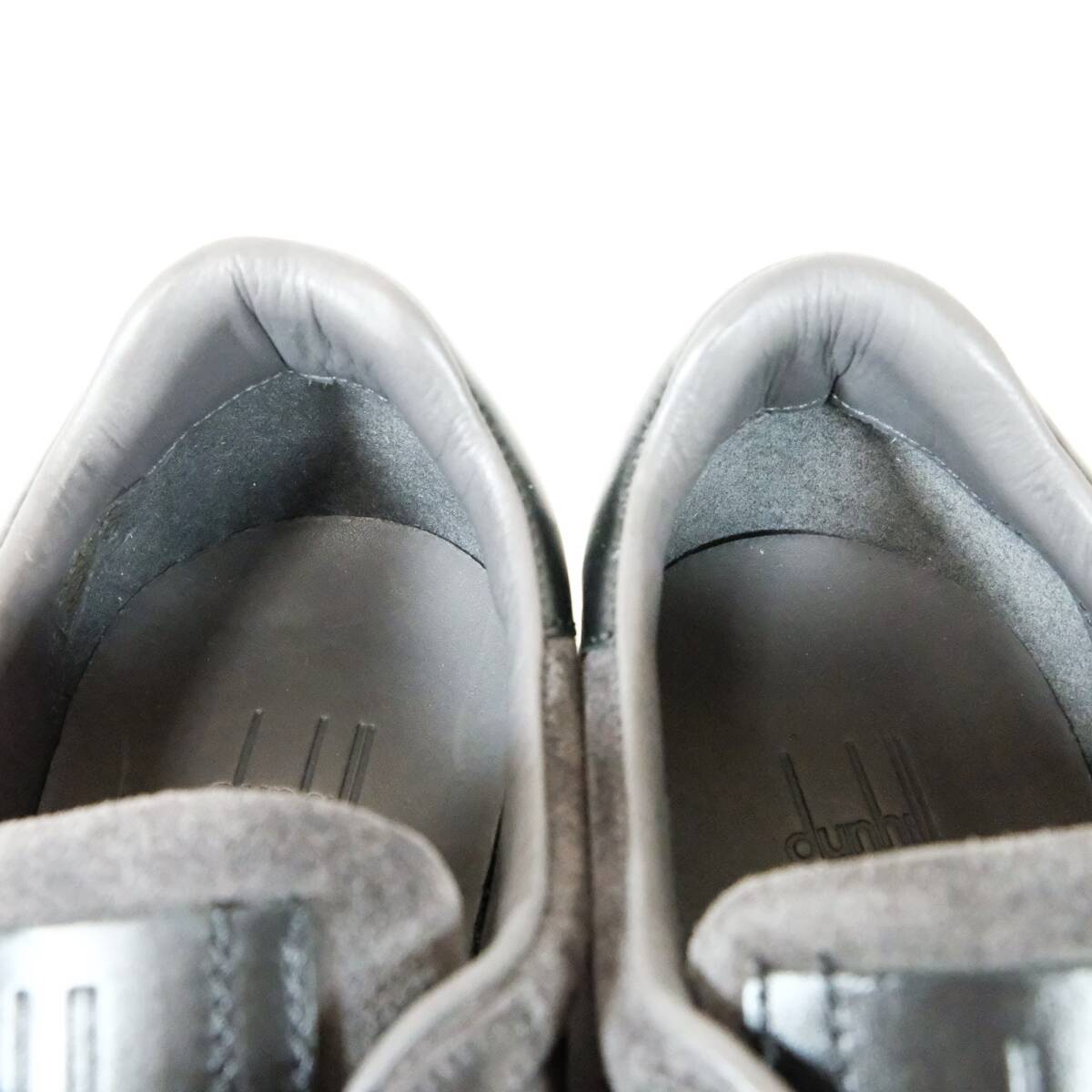 【未使用 箱 袋付】dunhill ダンヒル サイズ:40(25cm相当) レザー スニーカー スエード グレー 灰 ブラック 黒 ビジネス シューズ 革靴_画像7