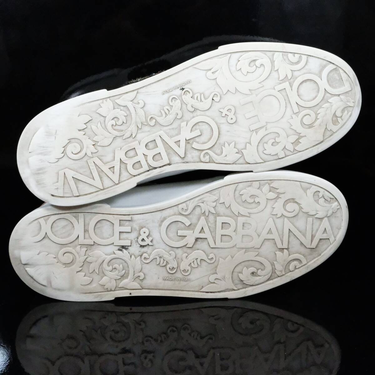 【現行モデル】Dolce & Gabbana ドルチェ＆ガッバーナ 10(28.5cm相当) ポルトフィーノ クラウン 刺繍 スニーカー ホワイト シューズ 革靴_画像8