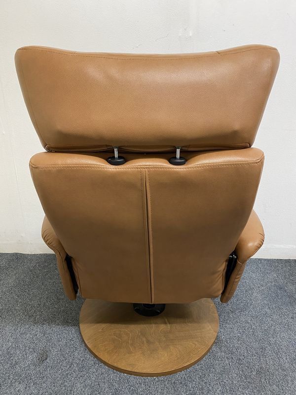 27441D1602)NITORI /nitoli personal chair ruby 2 lounge ottoman middle Brown less -step adjustment reclining chair used furniture 