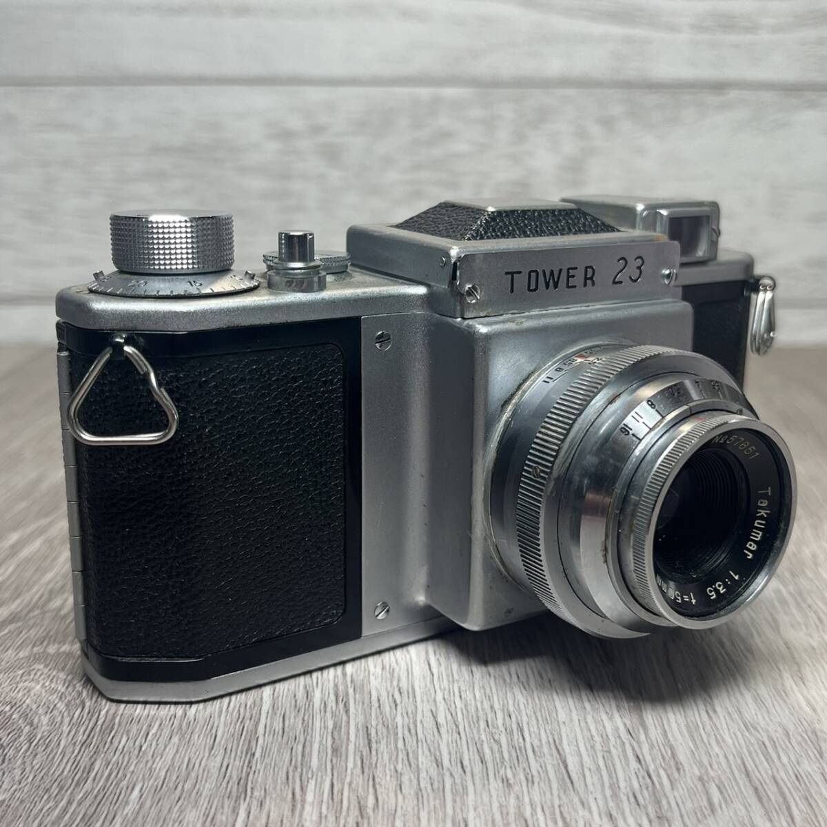 【YH-8672】中古現状品 ASAHI TOWER 23 1:3.5 f=50mm レンジファインダー カメラ フィルムカメラ アサヒ_画像2