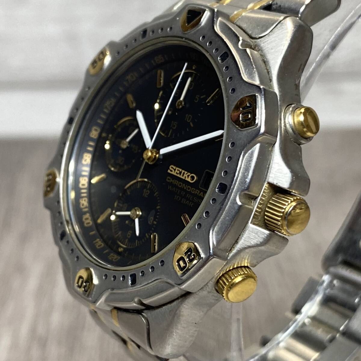 ●【YH-8758】中古現状品 SEIKO セイコー CHRONOGRAPH クロノグラフ 7T32-6E40 腕時計 現状不動 動作未確認 【レターパックプラス可】の画像4