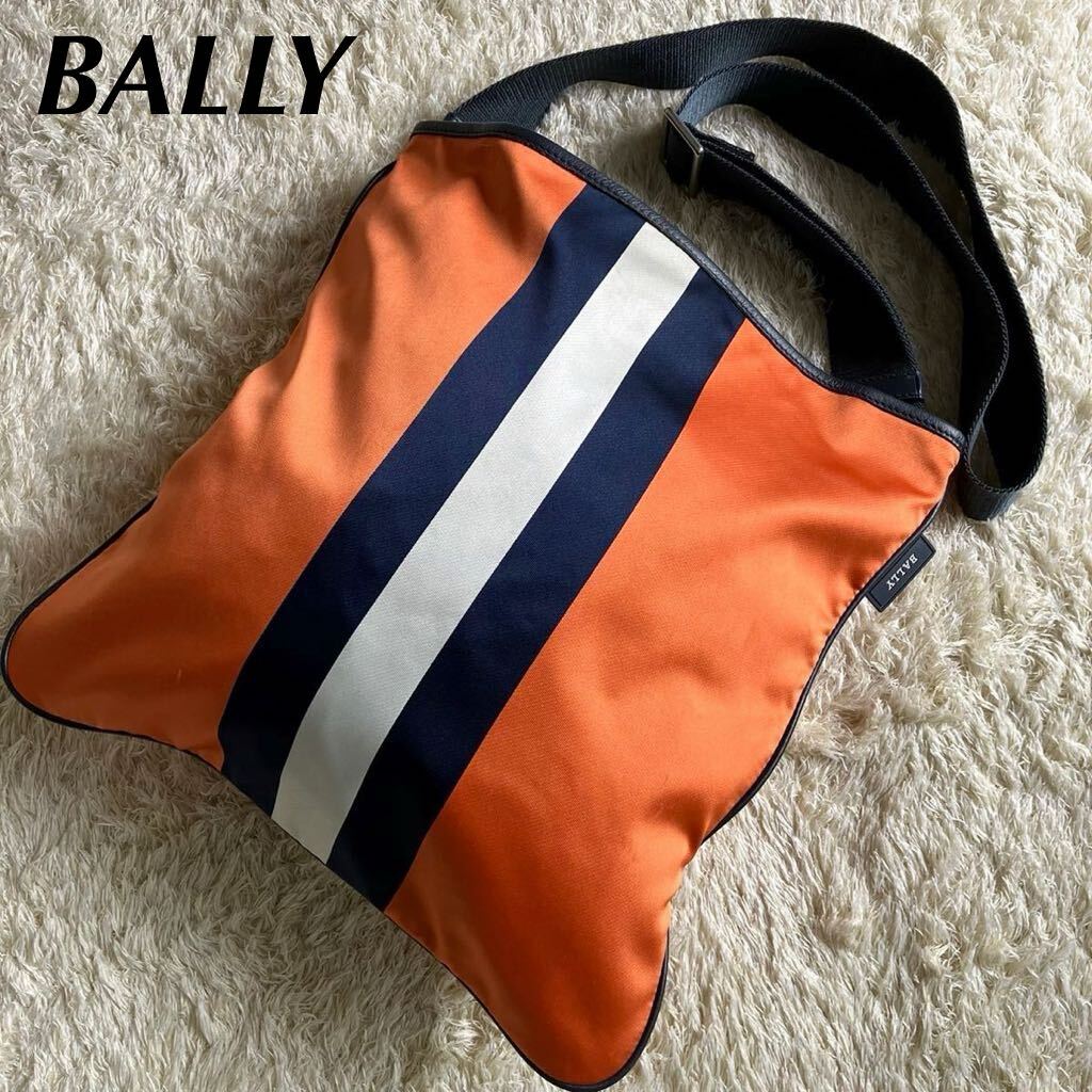 ●良品/希少色/近年モデル ●肩掛け/斜め掛け/長さ調整 ●BALLY バリー ●ショルダーバッグ ポシェット ●トレスポ ●メンズ ●オレンジ_画像1