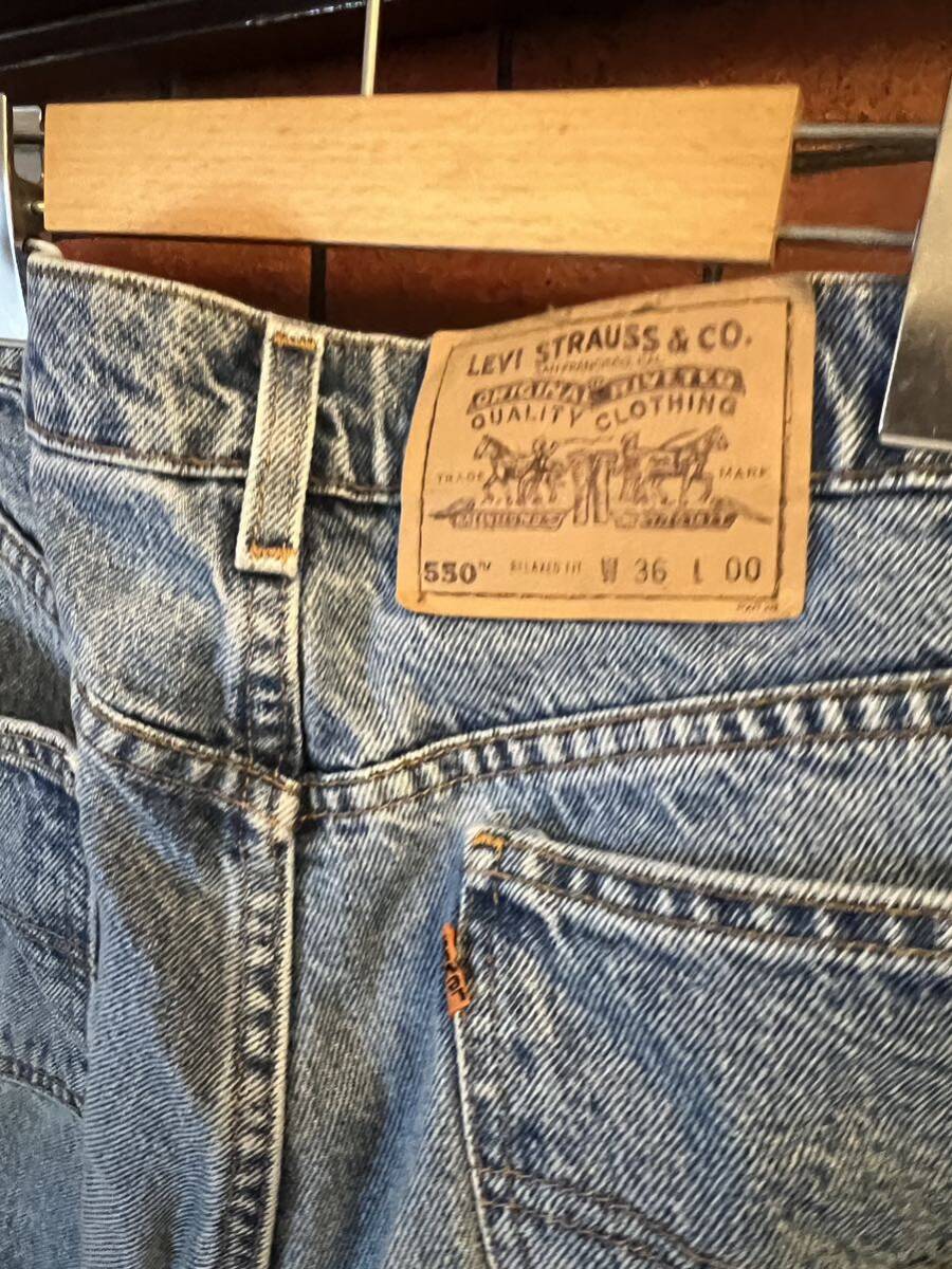 デニムパンツ ショートパンツ ハーフ 短パン ジーンズ ジーパン　リーバイス550 36インチ Levi's アメリカ古着 _画像3