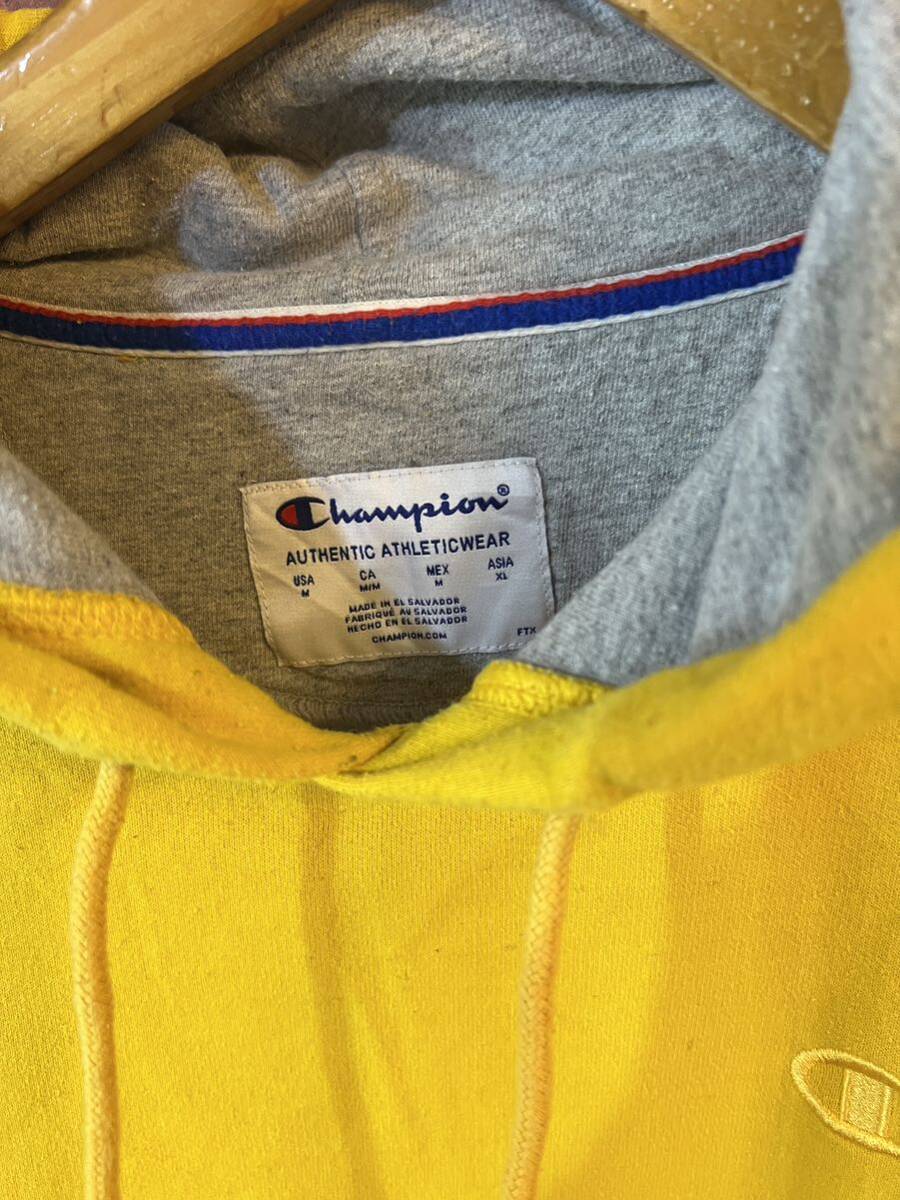  sweat Parker Champion size M yellow group sporty outdoor Champion America old clothes 