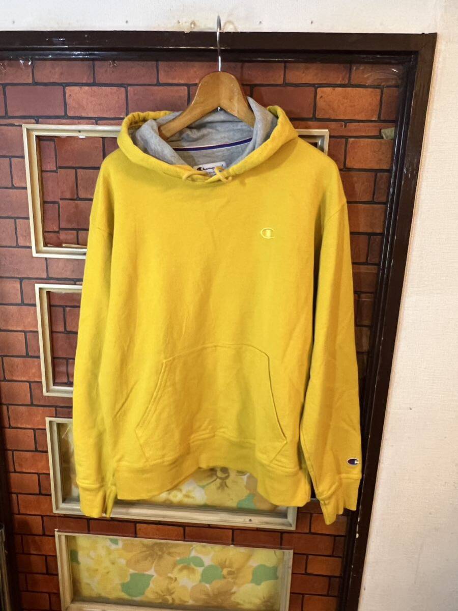  sweat Parker Champion size M yellow group sporty outdoor Champion America old clothes 