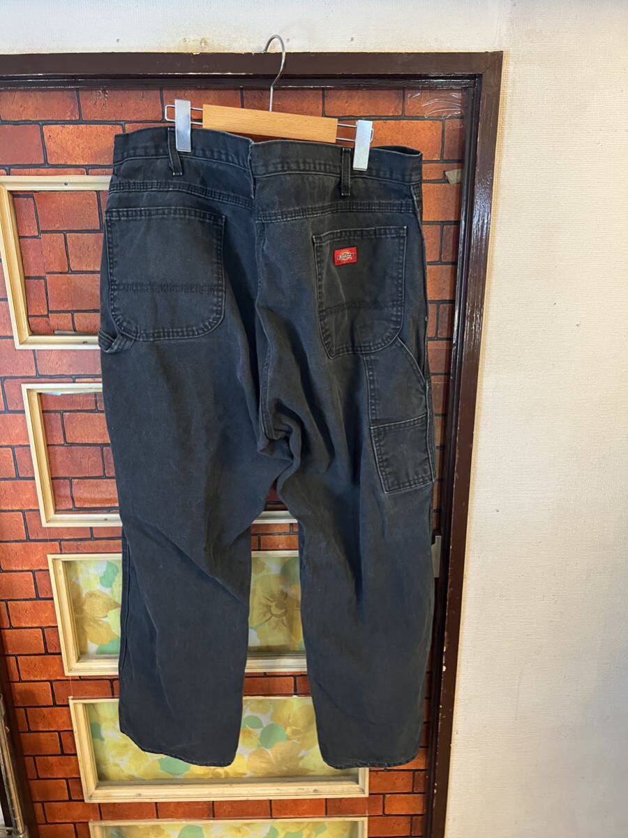 ワークパンツ　ディッキーズ ダック系　ペインター　42インチ 黒系　dickies アウトドア　ビックサイズ　アウトドア アメリカ古着_画像2