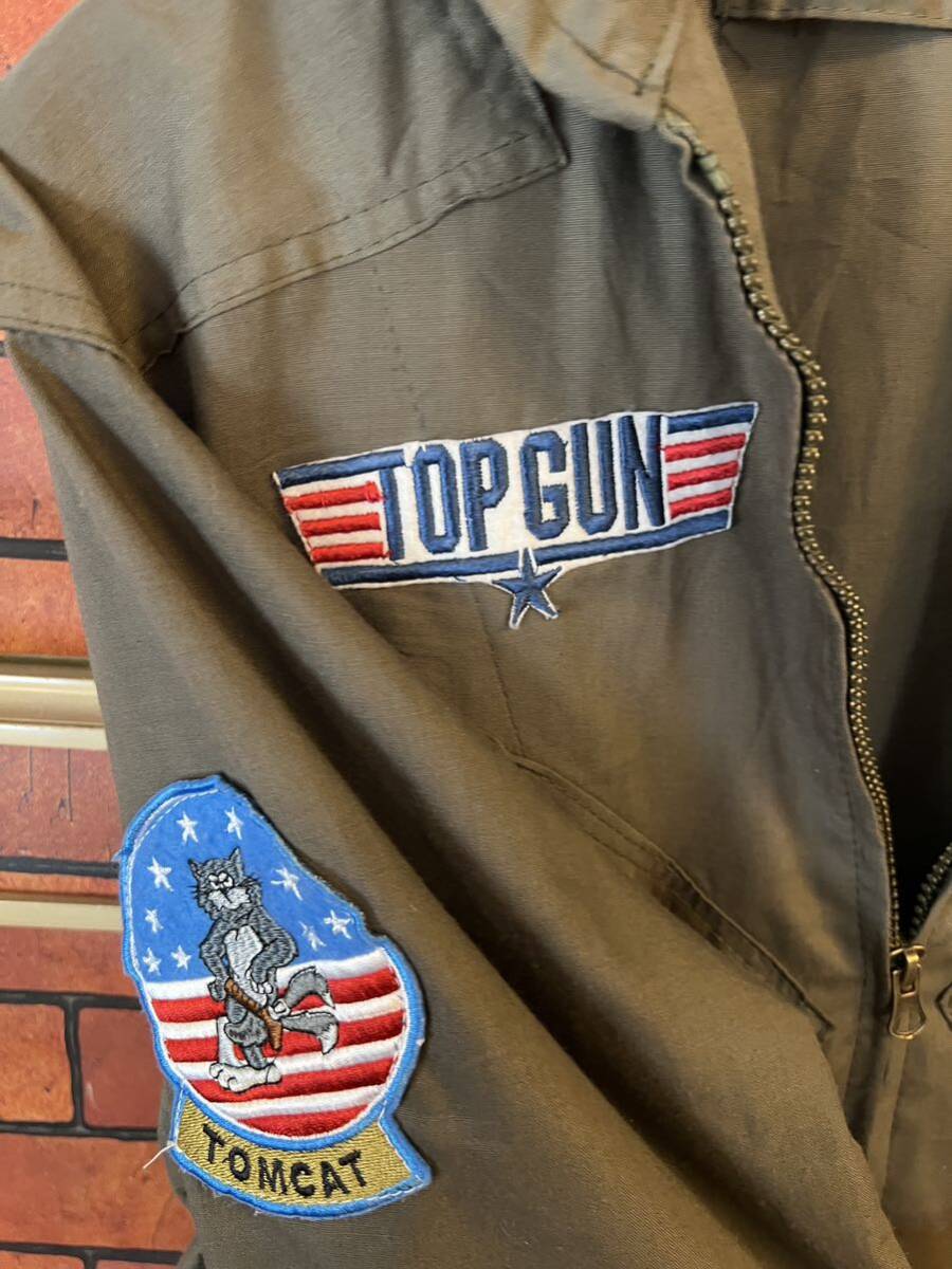 フライトスーツ　トップガン　TOPGUN スーベニア　サイズ M S オールインワン つなぎ　ツナギ　レプリカ　アメリカ古着　1円スタート_画像2