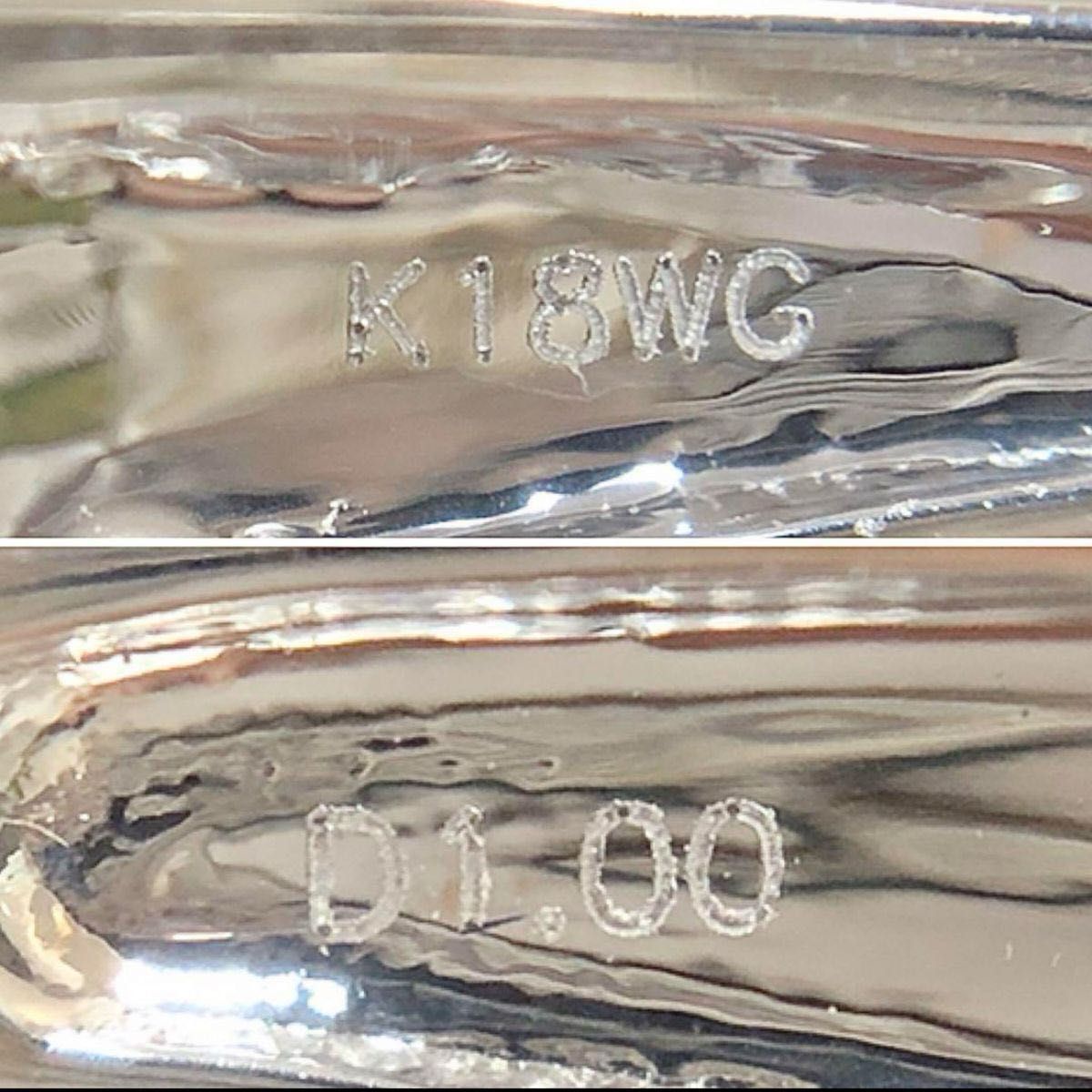 K18WG ブラック ダイヤモンド 1.00ct ダイヤ リング 指輪 男女兼用