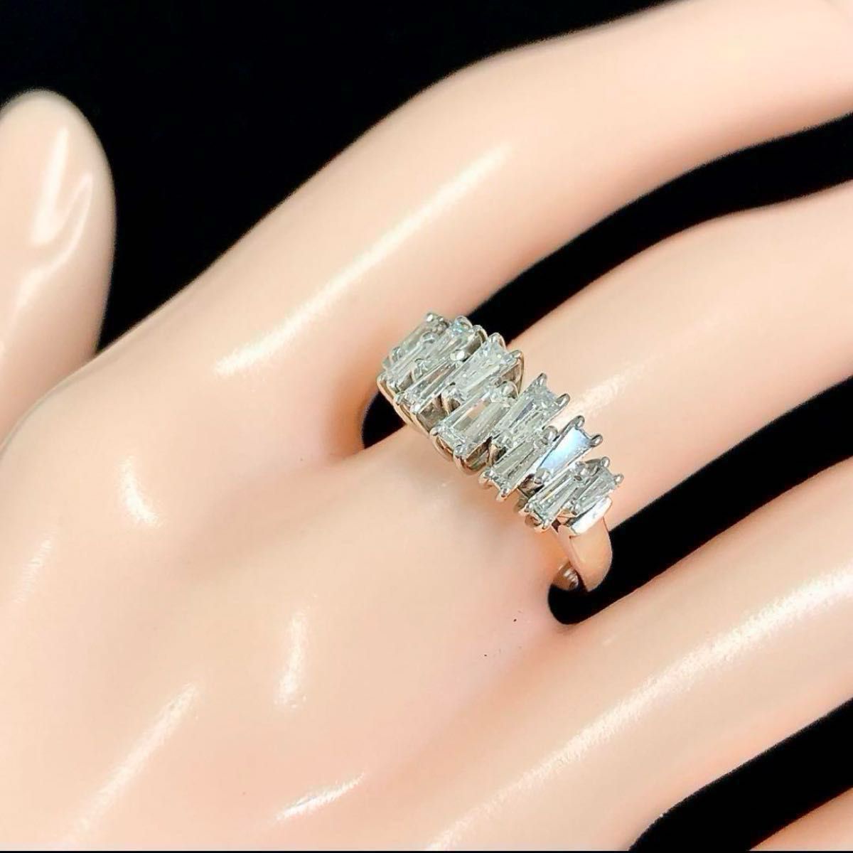 ダイヤモンド 1.02ct Pt900 プラチナ テーパー ダイヤ リング 指輪