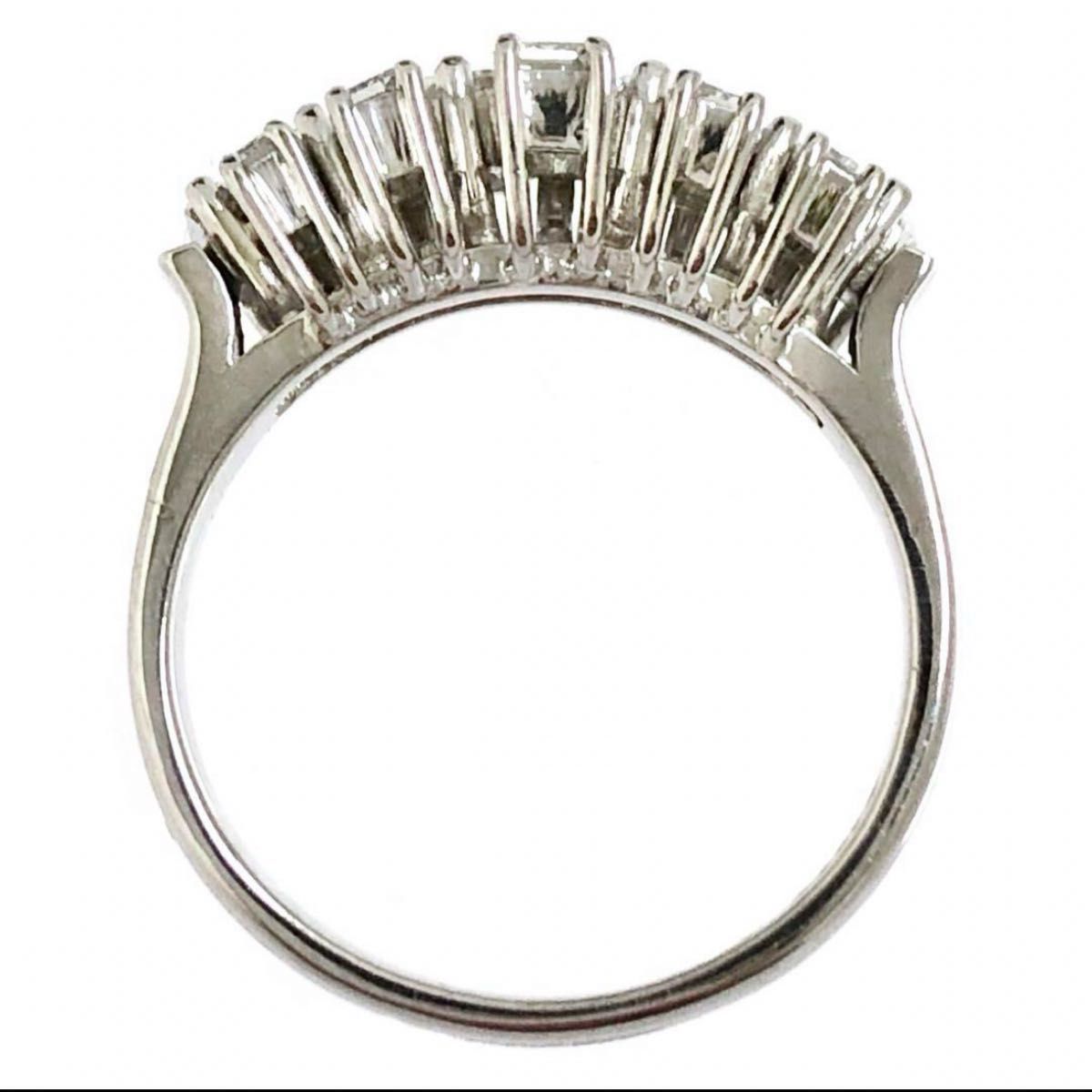 ダイヤモンド 1.02ct Pt900 プラチナ テーパー ダイヤ リング 指輪
