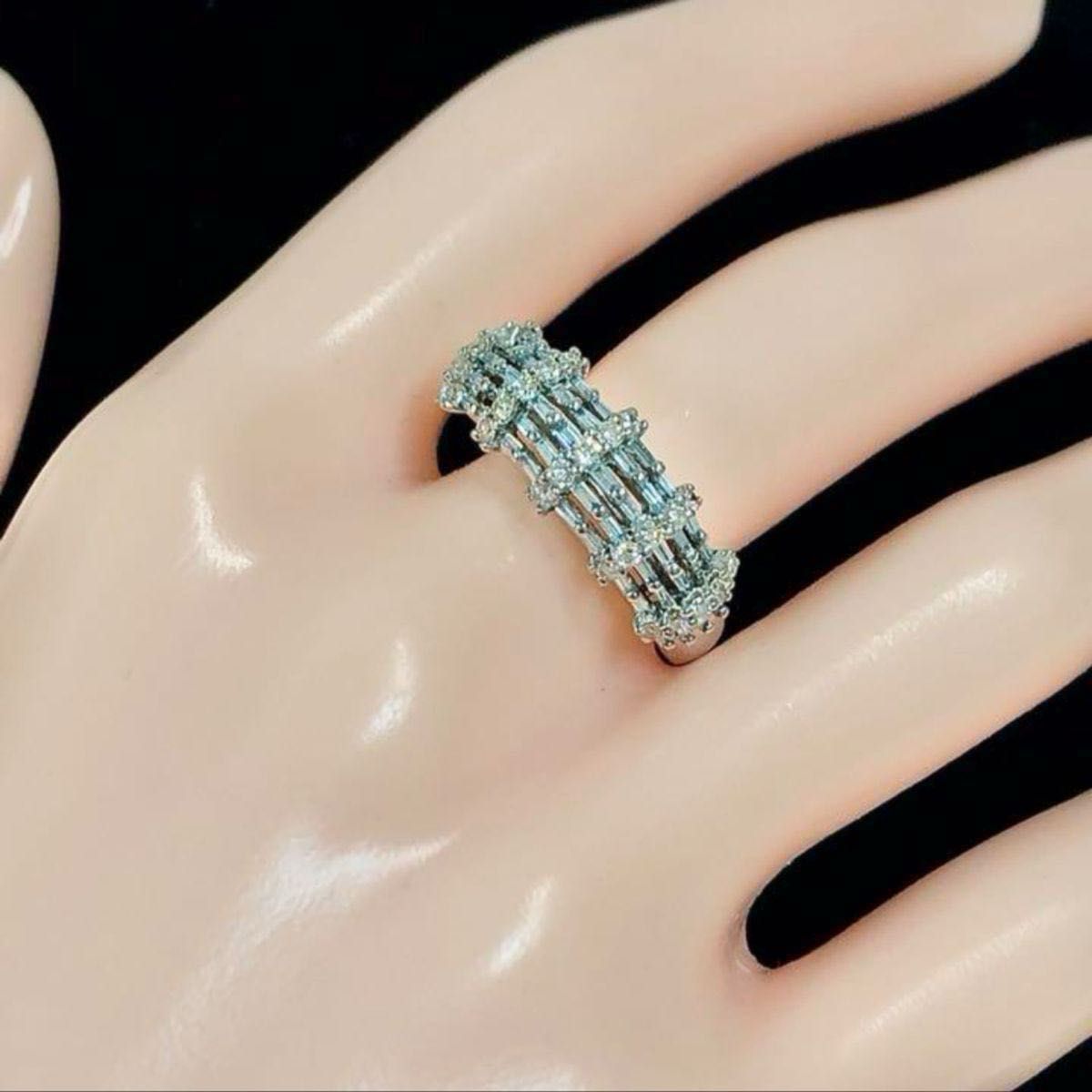 アイス ブルー ダイヤモンド 1.00ct K18WG ダイヤ リング 指輪