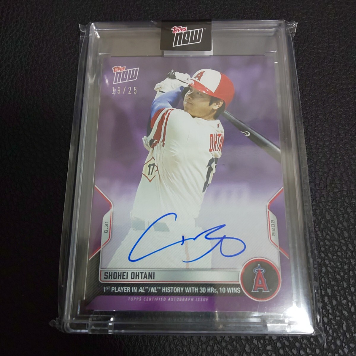 【大谷翔平】 直筆サインカード MLB 2022 Topps now Card Purple Auto 25枚限定 10勝 30HR Los Angeles Angelsの画像1