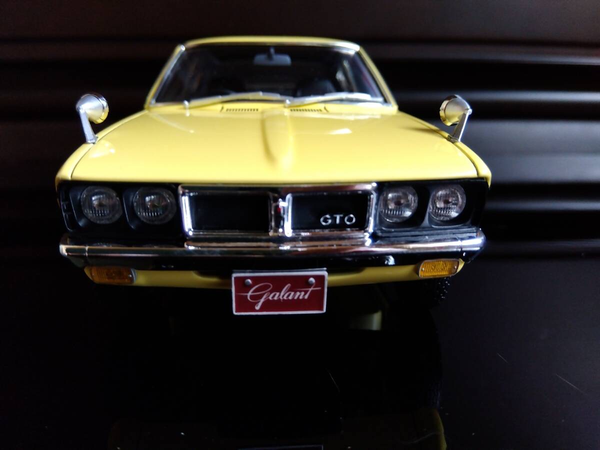 ハセガワ 1/24 三菱コルトギャランGTO-MR（MII仕様） 完成品　A53C MITSUBISHI COLT GALANT GTO-MR（MII Ver.）エトナイエロー_フロントマスクもイカしています。