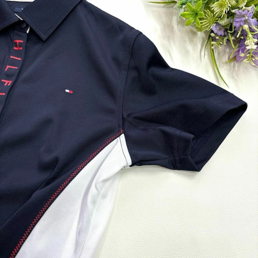 美品★トミーヒルフィガーゴルフ　S 半袖ポロシャツ　バイカラー　ネイビー　TOMMY HILFIGER GOLF