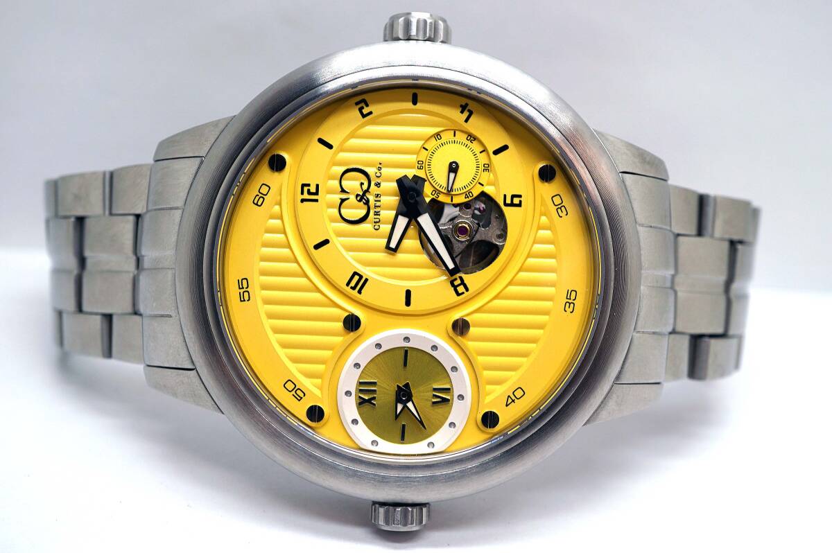 未使用 CURTIS＆Co THE BIG TIME PASSPORT SSY52 YELLOW DIAL_画像2