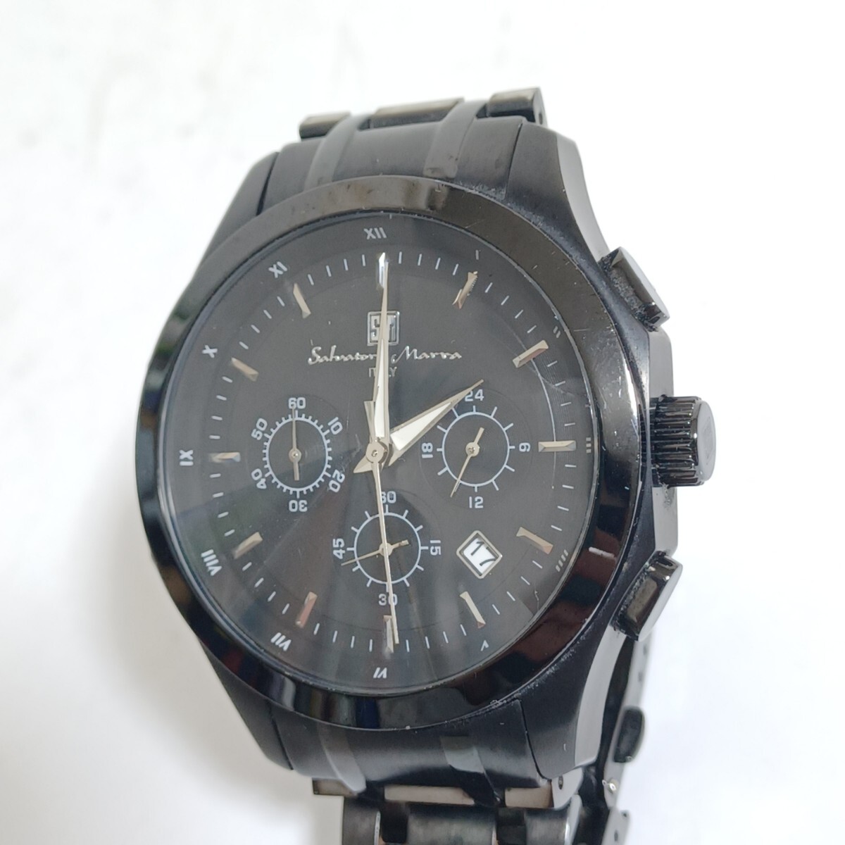 【Salvatore Marra】サルバトーレマーラ　腕時計　SM-12120-2　クオーツ　ブラック　電池式　ウォッチ　watch　時計　メンズ腕時計　(SK)