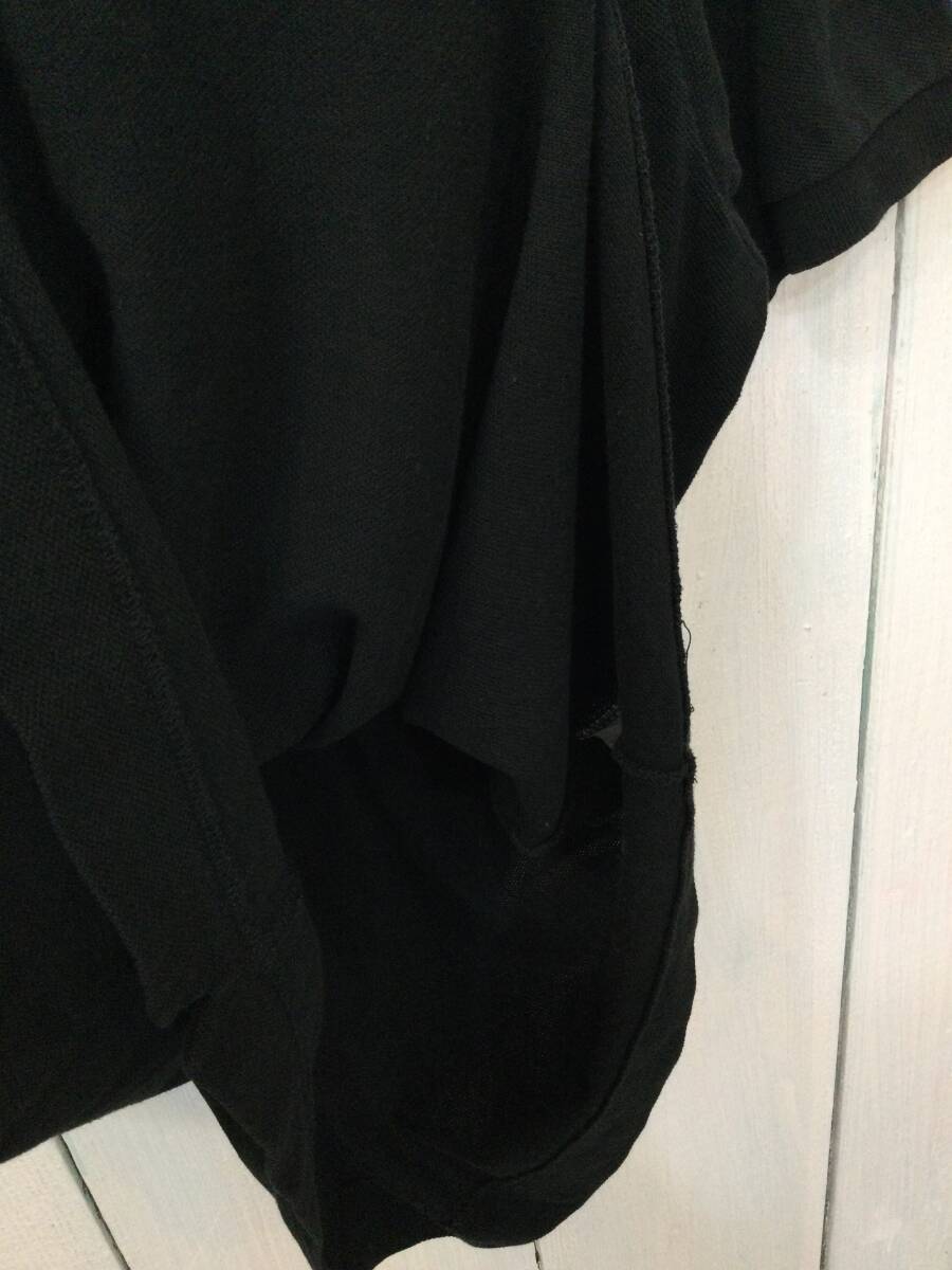 LACOSTE ラコステ コットン半袖ポロシャツ ポロシャツ 胸ロゴ サイズ5 メンズL 黒 良品綺麗 の画像7