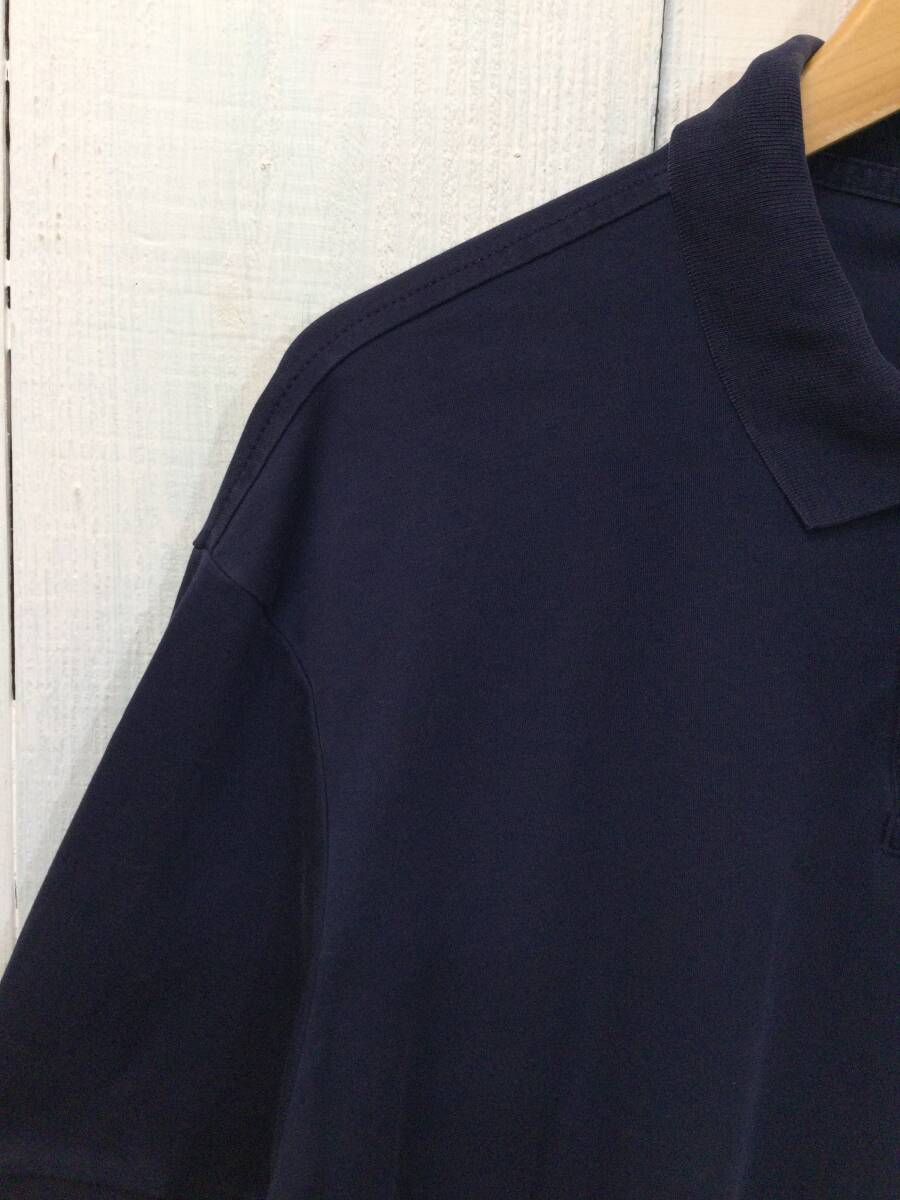 POLO RALPH LAUREN ポロ ラルフローレン コットン半袖ポロシャツ ポロシャツ 胸ロゴ メンズXL 紺 良品 の画像5