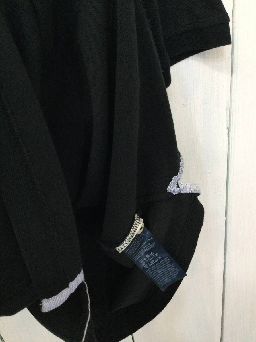 TOMMY HILFIGER トミーヒルフィガー コットン半袖ポロシャツ ポロシャツ 胸ロゴ メンズL 黒 良品綺麗 の画像7