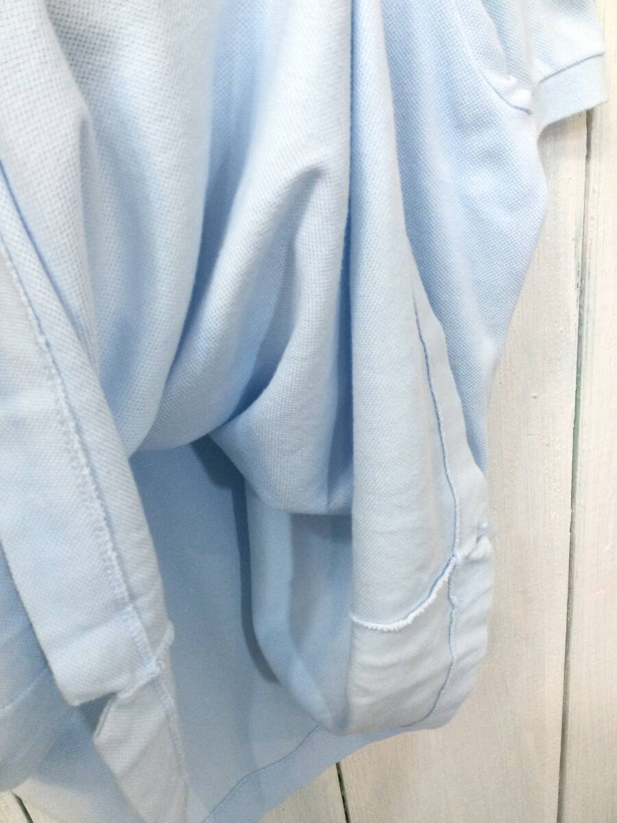 LACOSTE ラコステ コットン半袖ポロシャツ ポロシャツ 胸ロゴ サイズ6 メンズL 薄い水色 良品 _画像7