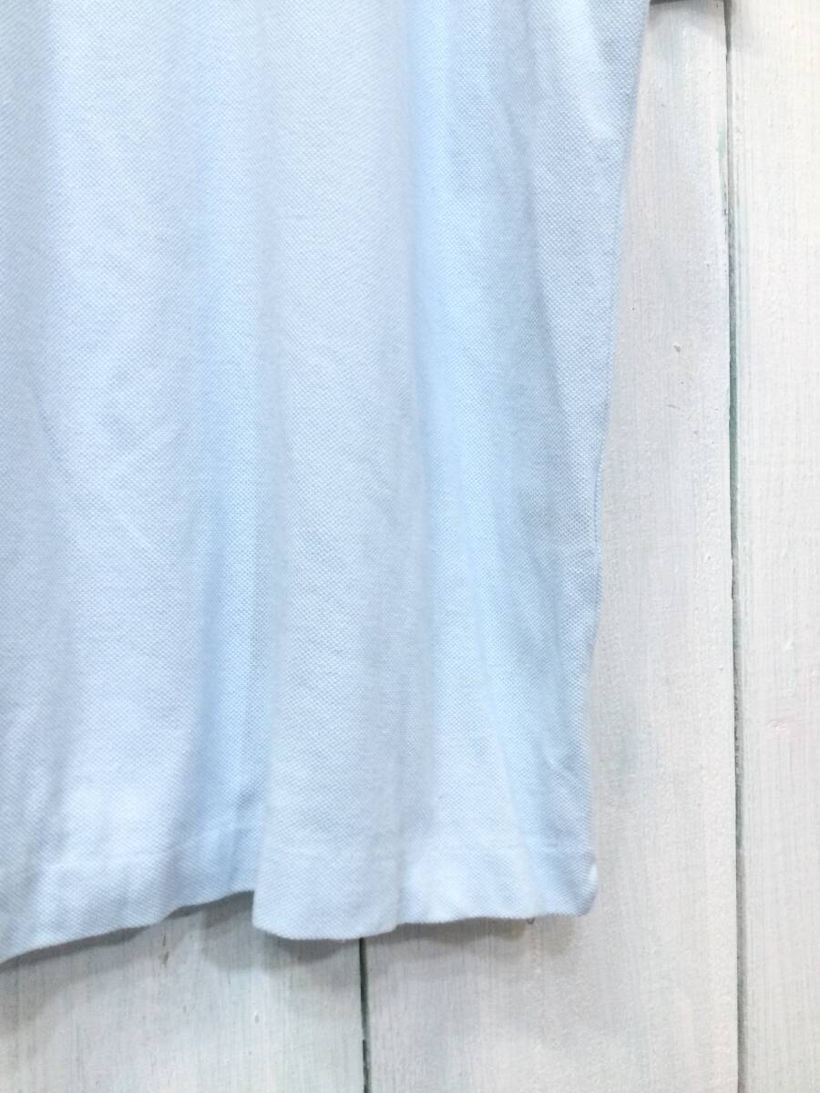 LACOSTE ラコステ コットン半袖ポロシャツ ポロシャツ 胸ロゴ サイズ6 メンズL 薄い水色 良品 _画像6