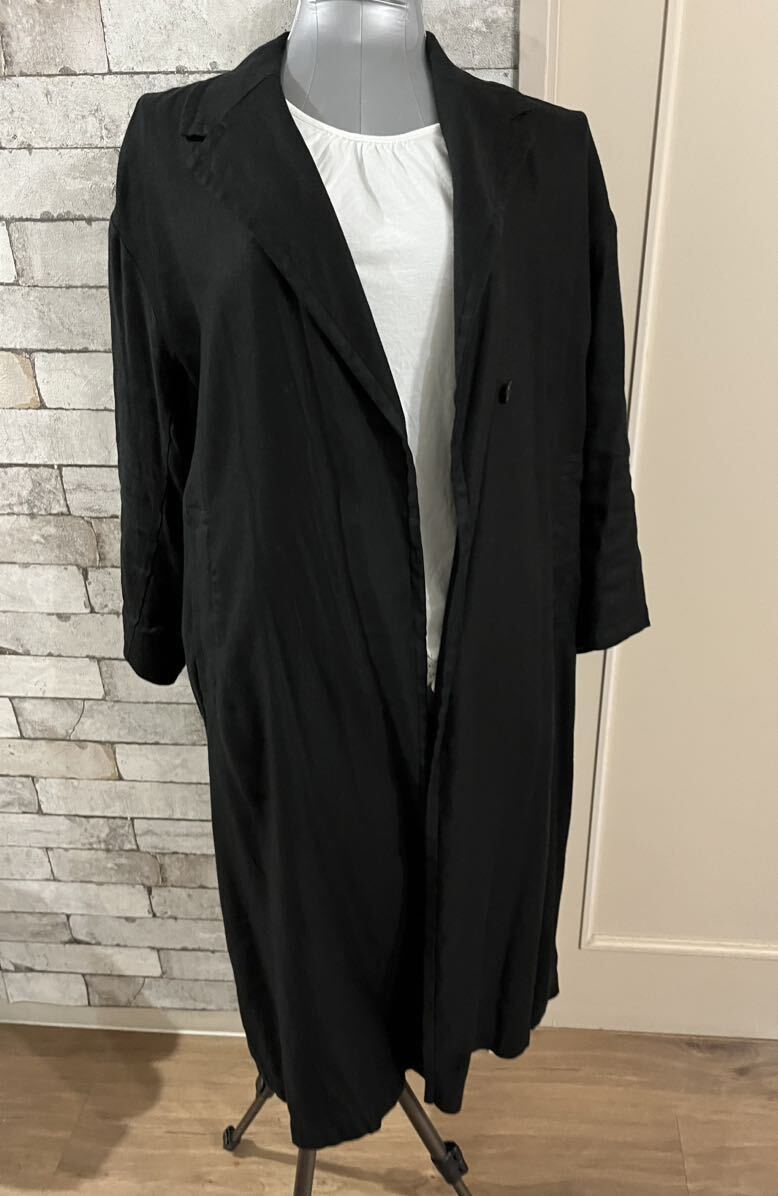  прекрасный товар 36000 иен linentsu il черный пальто La Marine Francaise 