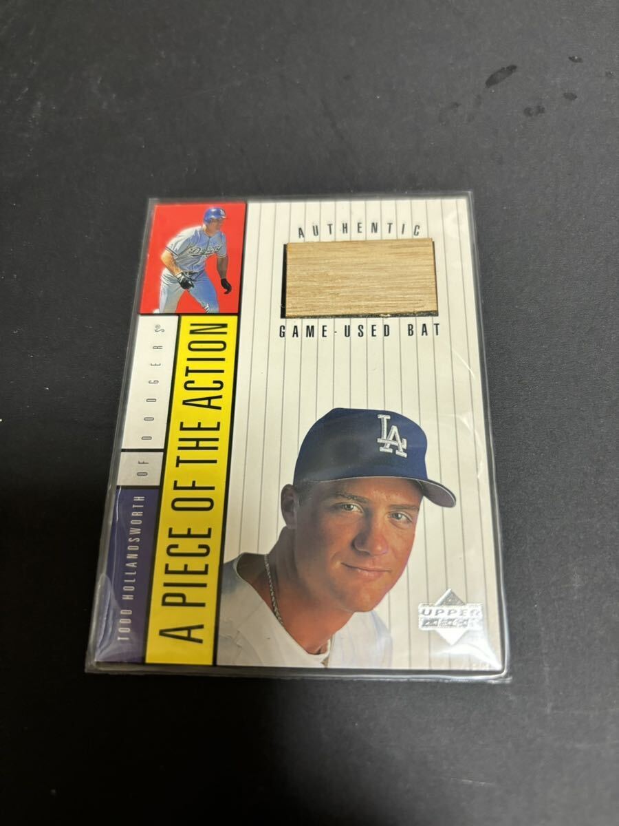 1998 Upper Deck A Piece of the Action 1 TODD HOLLANDSWORTH GAME USED BATトッド・ホランズワース バットカードの画像1