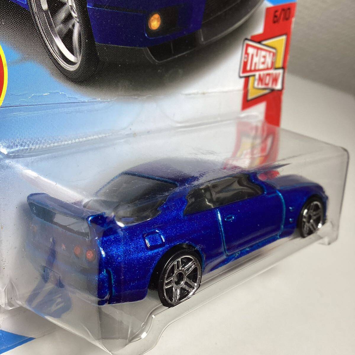 ☆ホットウィール☆ ニッサン スカイライン GT-R R33 青 カードシワあり Hot Wheels の画像4